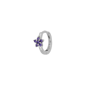Pendiente Mini Aro Flor Amatista