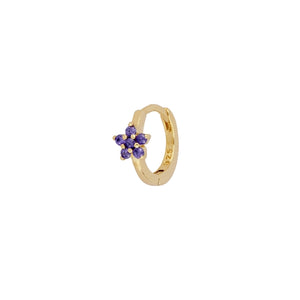 Pendiente Mini Aro Flor Amatista