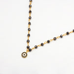 Choker Onyx negro con Roseta de Espinela