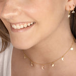 Choker Multicharm monedita, rayos, lunas y estrellas